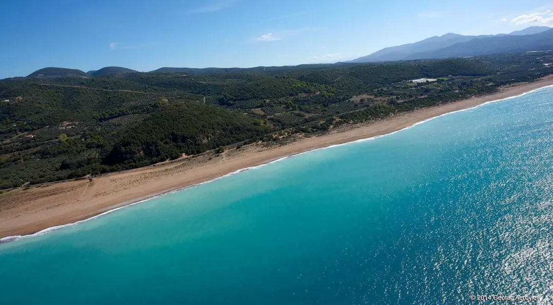 Vounaki pristine beach the longest in Greece